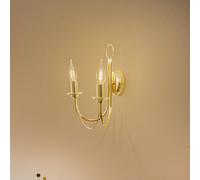 Euluna Retro wall light, 2-bulb, gold