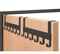 euluoziqing 2 Pack Over The Door Hooks, Heavy Duty Over Door Hanger 6 Door Hooks Suitablefor Coats, Hats, Clothing and Towels (Black)