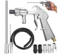 EUMAYES Sandblasting Gun Compressed Air Set, Sand Blasting Gun Kit with Long Sandblasting Nozzle and Metal Nozzles of 5 mm/6 mm Calibre, 1 m Long Rubber Hose and Air Connection Nipple for Sandblasting