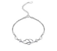 EUMENIDES Silver Bracelet Ladies with Shining 6A Zirkonia Crystal Tennis Bracelet,Adjustable Bracelet (Have Mutual Affinity-White Zirkonia)