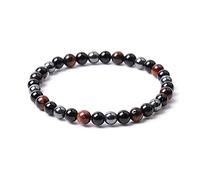 EUMENIDES Tiger's Eye Bracelets,CLASS A QUALITY,Tiger's Eye And Obsidian Magnet Bracelets, Cat'S Eye,Sunshine, Self-Confidence, Release Anxiety (Red Tiger Eye Bracelet,6MM(7.5"))