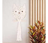 Eummy 2PCS Macrame Wall Hanging DIY Hand Woven Owl Macrame Tapestry Macrame Wall Decor Art Hanging Owl Tapestry Ornament for Living Room Office Bedroom Baby Nursery Dorm Decorations(S)