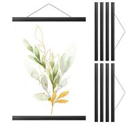 Eummy 2set Magnetic Poster Frame Wooden Poster Hanger Strong Magnetic Picture Hanging Frame Artwork Wall Hanging Kit for Posters Paintings Maps(51cm,black)