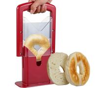Eummy Bagel Slicer Stainless Steel Bagel Cutter Non-Stick Bread Toast Blade Multipurpose Safety Muffin Slicer for Bagel Toast Muffin Fruit and Vegetable(red)
