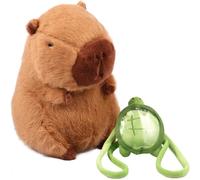 Eummy Capybara Plush Toy 45cm Simulation Capybara Carrying Turtle Backpack Realistic Soft Capybara Toy Cute Rodent Stuffed Animal Doll Throw Pillow Kawaii Plush Toy Home Decor for Boys Girls Gift