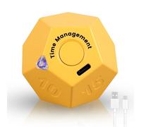 Eummy Digital Timer 450mah Rechargeable Mini Time Management Digital Cube Timer 2 Alarm Mode Portable Timer Dodecagon Time Ball Timer with LED Indicator 11 Preset Time for Cooking Study Workout