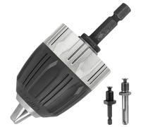 Eumtenr 0.8-10mm 3/8-24UNF Keyless Drill Chuck for 3/8-24UNF Thread Spindle,with 1/4" Hex Shank and SDS Plus Shank Quick Conversion Adaptor (Black and White)