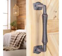 Eumtenr Sliding Barn Door Handles, 10 Inch Heavy Duty Rustic Design Barn Pull Handle, for DIY Sliding Barn Door, Gate, Shed, Garage | Square Solid Metal Material, Oil Rubbed Bronze Finish