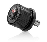 Eumti Stainless Knurled Fender Rear Seat Bolt Screw 1/4"-20 Thread 3D Embossed Skull Pattern Red Eyes Compatible with Harley Touring Softail Dyna Sportster CVO Fatbob 1996-2023