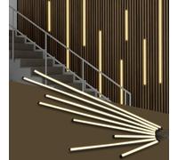 EUNEWR Acoustic Wall Panel Lights, LED Lights for Acoustic Wall Panels, LED Recessed Lighting Kit for Wood Slat, Kitchen and Stair, Warm White 3000K, Touch Switch, Dimmable, Cuttable, Black (Black)