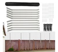 EUNEWR Cat Net Protective Net Set, Rustproof Overstep Protection Angled with 20 m x 65 cm Plastic Rolling Mesh Fence, 10 x 55 cm Garden Stake Angled (10 Holders & 20 m Cat Net)