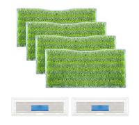 EUNEWR Mop Pad Refills Compatible with Shark VACMOP VM252 VM200 VM205 VM190 Model, 4 Pcs Reusable and Washable Refills + 2 Dirt Chambers, Replacement Vacuum Mop Pad for Shark Vac Mop