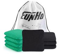 EunHo Cornhole Bean Bags Weather Resistant & Super Durable of Regulation Size for Cornhole Games with Carry Bag（Black/Green）