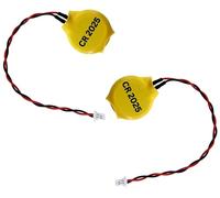 Eunicell - 2 x CR2025 CMOS 3V Lithium Button Coin Cell Battery with JST 2-Pin Connector - Replacement Battery For Desktop Computers Laptops and Motherboards
