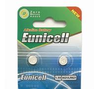 Eunicell AG1 Alkaline 1.5 V Button Cell Battery - Blister Pack of 2