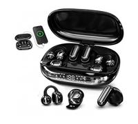 Eunmsi 3-in-1 Smart Wireless Earbuds Open-Ear Clip-On & Mini Sleep Headphones (Black)