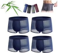 Eunmsi Bamboo Fiber Boxer Briefs,Bamboo Fibre Boxer Shorts,Box Hero Underwear,Nylon Breathable Men's Underwear,Bamboo Fibre Boxer Shorts - For All-Day Comfort