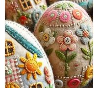 Eunmsi Patchwork Felt Egg House DIY Kit,DIY Patchwork Felt Egg House Chick House Craft Kit,Easter Chick Eggs Ornaments Home Easter Party Decoration Supplies,for Beginners, Children and Adults (B)