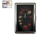Eunmsi Vintage-Style Versatile Card & Cash Case with RFID Protection,Vintage Durable Cigarette Blunt Cases/Wallets/Case/Card Holder for Credit Cards Cigarette,with Art Deco Illustration (C)