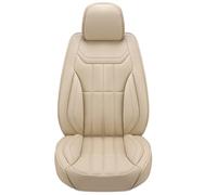 Eunncu Universal Car Seat Covers Waterproof Leather Full Set, Can Protect Front and Rear Seats, To Fit Most Cars, Side Airbag Compatible, Beige