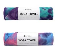 Eunzel 2 Pack Hot Yoga Towel - Microfiber Non Slip Yoga Mat Towel with Grip Dot Sweat Absorbent Towel for Hot Yoga, Pilates and Fitness 72" x 24", Purple & Blue/Green & Purple