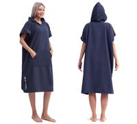 Eunzel Surf Poncho Changing Robe with Hood for Men & Women, Absorbent Quick Dry Microfiber Wetsuit Changing Towel with Pocket for Surfing, Beach, Swim & Outdoor Sports, Navy