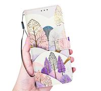 EuoDuo Compatible with Oukitel C35 / Oukitel C36 Wallet Case Colourful Forest Design PU Leather Magnetic Closure Book Flip Folio Phone Cover with Card Holder Mobile Holster