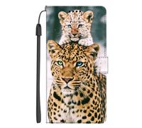 EuoDuo for Motorola Moto Edge 30 Fusion / S30 Pro 5G Wallet Phone Case PU Leather 3D Animal Pattern Flip Folio Pouch Cover with Magnetic Closure Card Holder - Wild Leopard