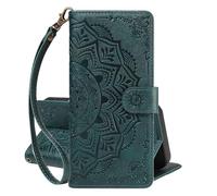 EuoDuo Phone Wallet for Honor Magic8 Pro/Magic 8 Pro Mandala Case PU Leather Magnetic Closure Folding Protective Shockproof Wrist Strap Flip Folio Cover with Card Holder, Green