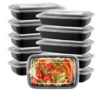 Eupako 40 Sets Meal Prep Container 1 Compartment 1100ml/38oz Large Capacity Takeaway Containers with Lids for Soup Portion Control Batch Cooking Fits Microwave Freezer and Dishwasher Safe - BPA Free