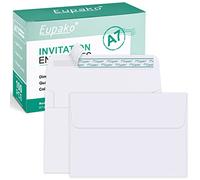 Eupako 5x7 Envelopes Self Seal 100 Pack, White A7 Envelopes, Kraft Paper Envelopes for 5x7 Cards, Photos, Invitations, Wedding, Graduation, Baby Shower, 5.25 x 7.25 Inches