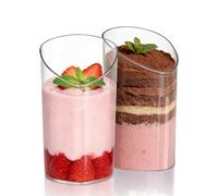 Eupako Dessert Cups 30 Pack 3 oz Small Reusable Slanted Dessert Bowls Ice Cream Bowls, Appetizer Cup for Desserts, Appetizers, Parties and Catering
