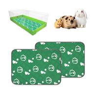 eupdd Hamster Cage Mat: Pack of 2, Pipipads Guinea Pig Absorbent Small Animal Mat, 60 x 45 cm, Green, Ideal for Rabbit Hutch, Guinea Pig Cage or Pet Care Station