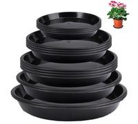 eupdd Pack of 16 Flower Pot Saucers, Plant Saucers with Label for Flower Pots, Round Plant Pot Saucer