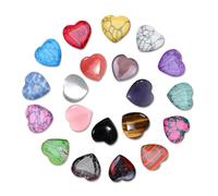 eupdd Pack of 20 Lucky Charm Heart: Made of Stone Gemstones Crystals Healing Stones Sets