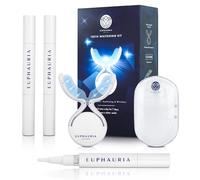 Euphauria Teeth Whitening Kit with a Rechargeable Wireless Red and Blue UV Whitening Spectrum LED Lights Accelerator Mouthpiece, a Sanitizing Travel Storage Case & Three 2 ml Whitening Gel Pen (3)