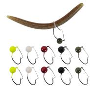Eupheng 10PCS Weedless Wacky Jig Heads, Wacky Rig Hooks Weedless Fishing Hooks Worm Weights Hook for Bass Fishing 1/16oz 1/10oz 1/8oz 1/5oz