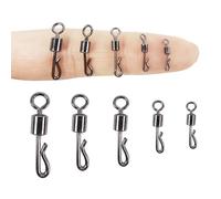 EUPHENG 50/150/250PCS Q Shaped Swing Snaps 5 Sizes Quick Change Swivels to Connect Main Line Reduce Line Twist