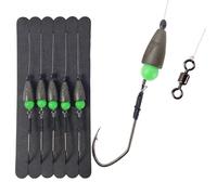 Eupheng 5PCS Texas Rigs for Bass Fishing, Ready-Tied Rig Kit with 1/0, 2/0, 3/0 Bass Hooks & 3/16oz, 1/4oz, 3/8oz Bullet Weights