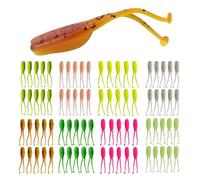 Eupheng 80PCS Crappie Lures Kit, Joker Style Crappie Lure Two-Tailed Tadpole Fat Shad Minnow, Fishing Soft Plastic Lures for for Bluegill, Panfish, Trout, Bass
