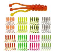 Eupheng 80PCS Crappie Lures Kit, Joker Style Crappie Lure Two-Tailed Tadpole Fat Shad Minnow, Fishing Soft Plastic Lures for for Bluegill, Panfish, Trout, Bass