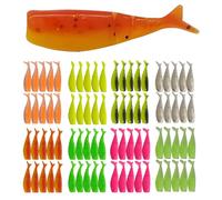 Eupheng 80PCS Crappie Lures Kit, Joker Style Crappie Lure Two-Tailed Tadpole Fat Shad Minnow, Fishing Soft Plastic Lures for for Bluegill, Panfish, Trout, Bass
