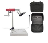 EUPHENG Riverruns Colorado Full Rotary Fly Tying Vise Rotation Resistance Adjustment Hook Sizes 26 to 4/0 (Matte red with a Hard Shell Vise Bag)