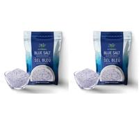 EUPHERBIA Blue Salt, Coarse, Rare Mineral Salt, High Potassium, Lower Sodium, Natural, Unprocessed, Hand Harvested, Kosher Certified, 227g (8 Oz) (Pack of 2)