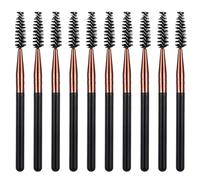 EupHHonycs 10 Pcs Rose Gold Mascara Brush Wands, Reusable Eyelash Eyebrow Spoolie Brush Long Handle Lash Brush Applicators for Lash Extensions