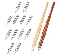 EupHHonycs 14PCS Oblique Calligraphy Dip Pen Set, Comic Pen Nib Set, Calligraphy Nibs Dip Pen, 2-in-1 Drawing Pen Holder with 12 Replacement Nibs for Writing, Painting, Signing