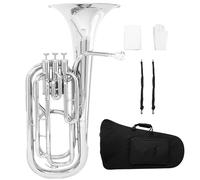 Euphonium Bb Flat Euphonium 3 Key Vertical Key Tenor Horn White Copper Brass Tube Pro Baritone With Case Gloves Back Straps