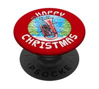 Euphonium Christmas Brass Musician Music Teacher PopSockets Adhesive PopGrip