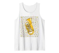 Euphonium Floral Flowers Spring Summer Brass Musician Tank Top