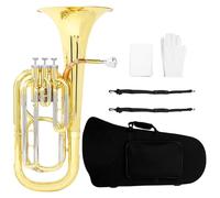 Euphonium Sets B Flat 3key Vertical Key Brass Body Euphonium Instrument Parts Accessories With Case Gloves Back Straps(3)